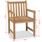 vidaXL Scaune de exterior, 2 buc., lemn masiv de tec vidaXL Scaune de exterior, 2 buc., lemn masiv de tec