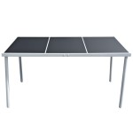 vidaXL Masă de grădină, negru, 150 x 90 x 74 cm, oțel vidaXL Masă de grădină, negru, 150 x 90 x 74 cm, oțel