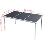 vidaXL Masă de grădină, negru, 150 x 90 x 74 cm, oțel vidaXL Masă de grădină, negru, 150 x 90 x 74 cm, oțel