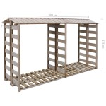 vidaXL Șopron lemne de foc, 300 x 90 x 176 cm, lemn de pin tratat