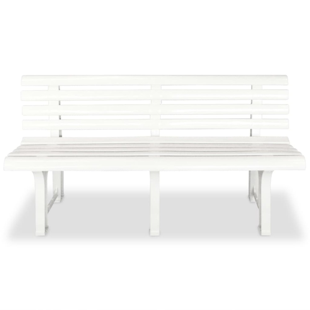 vidaXL Bancă de grădină, alb, 145,5 cm, plastic