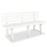 vidaXL Bancă de grădină, alb, 145,5 cm, plastic vidaXL Bancă de grădină, alb, 145,5 cm, plastic