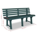 vidaXL Bancă de grădină, verde, 145,5 cm, plastic