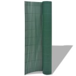 vidaXL Gard de grădină cu două fețe, verde, 90 x 300 cm, PVC
