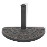 vidaXL Suport umbrelă de soare, rășină, semicerc, bronz, 9 kg