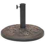 vidaXL Suport umbrelă de soare, rășină, rotund, bronz, 9 kg vidaXL Suport umbrelă de soare, rășină, rotund, bronz, 9 kg