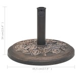 vidaXL Suport umbrelă de soare, rășină, rotund, bronz, 9 kg vidaXL Suport umbrelă de soare, rășină, rotund, bronz, 9 kg