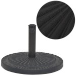 vidaXL Suport umbrelă de soare, rășină, rotund, negru, 14 kg vidaXL Suport umbrelă de soare, rășină, rotund, negru, 14 kg