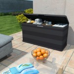 vidaXL Ladă de depozitare pentru grădină, negru, 117 x 45 x 56 cm vidaXL Ladă de depozitare pentru grădină, negru, 117 x 45 x 56 cm