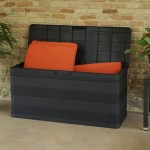 vidaXL Ladă de depozitare pentru grădină, negru, 117 x 45 x 56 cm vidaXL Ladă de depozitare pentru grădină, negru, 117 x 45 x 56 cm