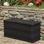 vidaXL Ladă de depozitare pentru grădină, negru, 117 x 45 x 56 cm vidaXL Ladă de depozitare pentru grădină, negru, 117 x 45 x 56 cm