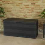vidaXL Ladă de depozitare pentru grădină, negru, 117 x 45 x 56 cm vidaXL Ladă de depozitare pentru grădină, negru, 117 x 45 x 56 cm