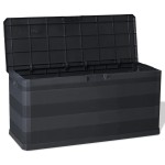 vidaXL Ladă de depozitare pentru grădină, negru, 117 x 45 x 56 cm vidaXL Ladă de depozitare pentru grădină, negru, 117 x 45 x 56 cm