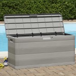 vidaXL Ladă de depozitare pentru grădină, gri, 117 x 45 x 56 cm vidaXL Ladă de depozitare pentru grădină, gri, 117 x 45 x 56 cm