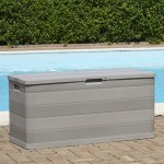 vidaXL Ladă de depozitare pentru grădină, gri, 117 x 45 x 56 cm vidaXL Ladă de depozitare pentru grădină, gri, 117 x 45 x 56 cm