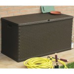 vidaXL Cutie de depozitare pentru grădină maro 120x56x63 cm PP ratan vidaXL Cutie de depozitare pentru grădină maro 120x56x63 cm PP ratan