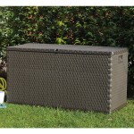 vidaXL Cutie de depozitare pentru grădină maro 120x56x63 cm PP ratan vidaXL Cutie de depozitare pentru grădină maro 120x56x63 cm PP ratan