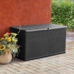 vidaXL Cutie depozitare pentru grădină antracit 120x56x63 cm PP ratan vidaXL Cutie depozitare pentru grădină antracit 120x56x63 cm PP ratan