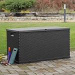 vidaXL Cutie depozitare pentru grădină antracit 120x56x63 cm PP ratan vidaXL Cutie depozitare pentru grădină antracit 120x56x63 cm PP ratan