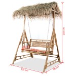 vidaXL Balansoar cu 2 locuri, cu frunze de palmier, 202 cm, bambus vidaXL Balansoar cu 2 locuri, cu frunze de palmier, 202 cm, bambus