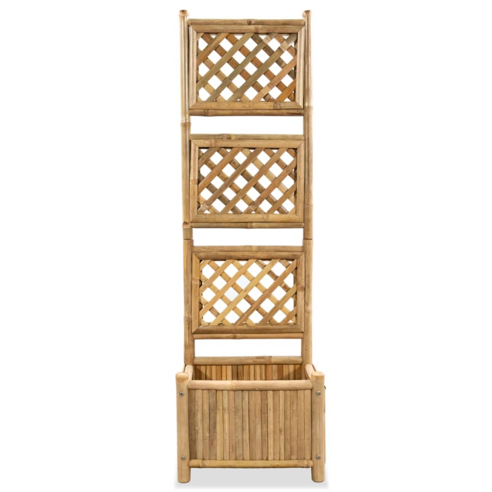 vidaXL Strat înălțat de grădină cu spalier din bambus, 40 cm