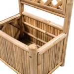 vidaXL Strat înălțat de grădină cu spalier din bambus, 40 cm