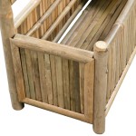 vidaXL Strat înălțat de grădină cu spalier din bambus, 70 cm