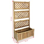 vidaXL Strat înălțat de grădină cu spalier din bambus, 70 cm