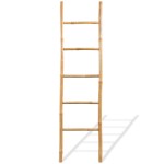 vidaXL Scară pentru prosoape cu 5 trepte, bambus, 150 cm vidaXL Scară pentru prosoape cu 5 trepte, bambus, 150 cm