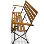 vidaXL Bancă de grădină pliabilă, 112 cm, lemn masiv de acacia