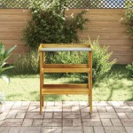 vidaXL Bancă plantare cu 2 rafturi, lemn masiv de acacia și zinc vidaXL Bancă plantare cu 2 rafturi, lemn masiv de acacia și zinc