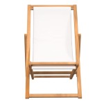 vidaXL Scaun de exterior, crem, 56 x 105 x 96 cm, lemn de tec