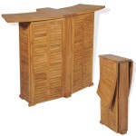 vidaXL Masă de bar pliabilă, 155 x 53 x 105 cm, lemn masiv de tec vidaXL Masă de bar pliabilă, 155 x 53 x 105 cm, lemn masiv de tec