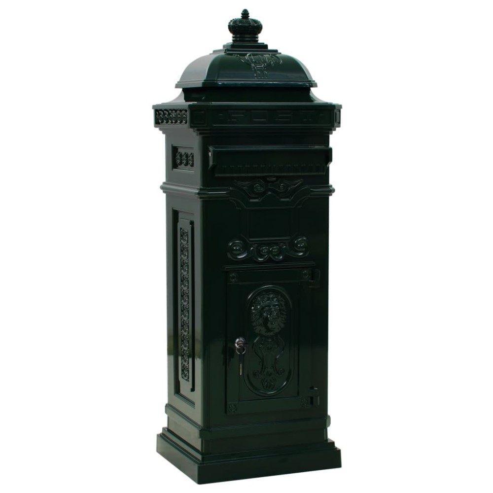 vidaXL Cutie poștală stâlp, aluminiu, stil vintage, inoxidabil, verde