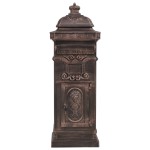 vidaXL Cutie poștală stâlp, aluminiu, stil vintage, inoxidabil, bronz vidaXL Cutie poștală stâlp, aluminiu, stil vintage, inoxidabil, bronz