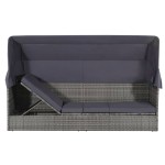 vidaXL Pat de grădină cu baldachin, gri, 205 x 62 cm, poliratan vidaXL Pat de grădină cu baldachin, gri, 205 x 62 cm, poliratan