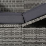 vidaXL Pat de grădină cu baldachin, gri, 205 x 62 cm, poliratan vidaXL Pat de grădină cu baldachin, gri, 205 x 62 cm, poliratan