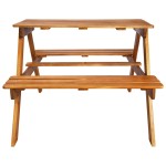 vidaXL Masă picnic pentru copii cu umbrelă, 79x90x60 cm, lemn acacia vidaXL Masă picnic pentru copii cu umbrelă, 79x90x60 cm, lemn acacia
