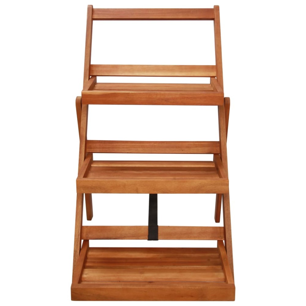 vidaXL Suport de plante, 3 niveluri, 50x63x80 cm, lemn masiv de acacia