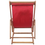 vidaXL Scaun de plajă pliabil, roșu, textil și cadru din lemn vidaXL Scaun de plajă pliabil, roșu, textil și cadru din lemn