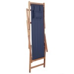 vidaXL Scaun de plajă pliabil, albastru, textil și cadru din lemn vidaXL Scaun de plajă pliabil, albastru, textil și cadru din lemn