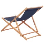 vidaXL Scaun de plajă pliabil, albastru, textil și cadru din lemn vidaXL Scaun de plajă pliabil, albastru, textil și cadru din lemn