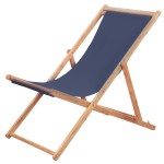 vidaXL Scaun de plajă pliabil, albastru, textil și cadru din lemn vidaXL Scaun de plajă pliabil, albastru, textil și cadru din lemn