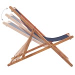 vidaXL Scaun de plajă pliabil, albastru, textil și cadru din lemn vidaXL Scaun de plajă pliabil, albastru, textil și cadru din lemn