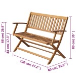 vidaXL Bancă de grădină, 120 cm, lemn masiv de acacia