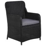 vidaXL Fotolii de exterior cu perne, 2 buc., negru, poliratan vidaXL Fotolii de exterior cu perne, 2 buc., negru, poliratan