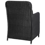 vidaXL Fotolii de exterior cu perne, 2 buc., negru, poliratan vidaXL Fotolii de exterior cu perne, 2 buc., negru, poliratan