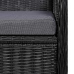 vidaXL Fotolii de exterior cu perne, 2 buc., negru, poliratan vidaXL Fotolii de exterior cu perne, 2 buc., negru, poliratan