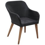 vidaXL Scaune de exterior cu perne, 2 buc., negru, poliratan vidaXL Scaune de exterior cu perne, 2 buc., negru, poliratan