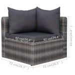 vidaXL Canapele de colț pentru grădină, 2 buc., gri, poliratan vidaXL Canapele de colț pentru grădină, 2 buc., gri, poliratan